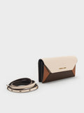 CHARLES & KEITH Women Nasrin Geometric Long Wallet -Multi Brown