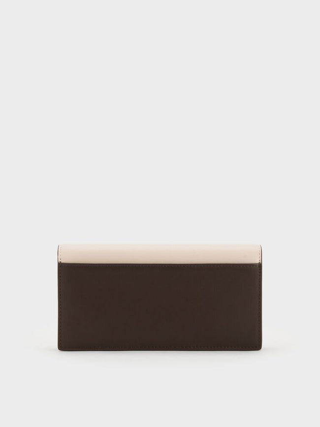CHARLES & KEITH Women Nasrin Geometric Long Wallet -Multi Brown