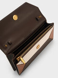 CHARLES & KEITH Women Nasrin Geometric Long Wallet -Multi Brown
