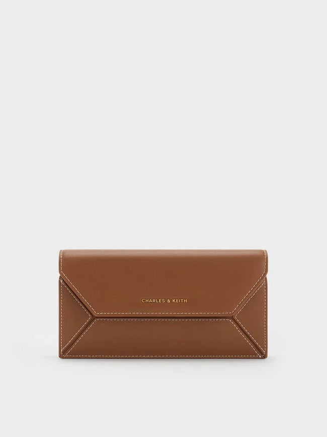 CHARLES & KEITH Women Nasrin Geometric Long Wallet -Chocolate