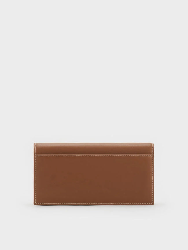 CHARLES & KEITH Women Nasrin Geometric Long Wallet -Chocolate