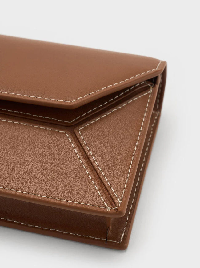 CHARLES & KEITH Women Nasrin Geometric Long Wallet -Chocolate