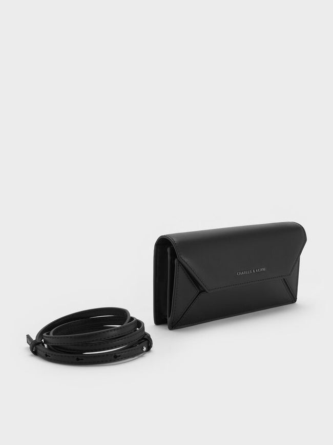 CHARLES & KEITH Women Nasrin Geometric Long Wallet -Noir