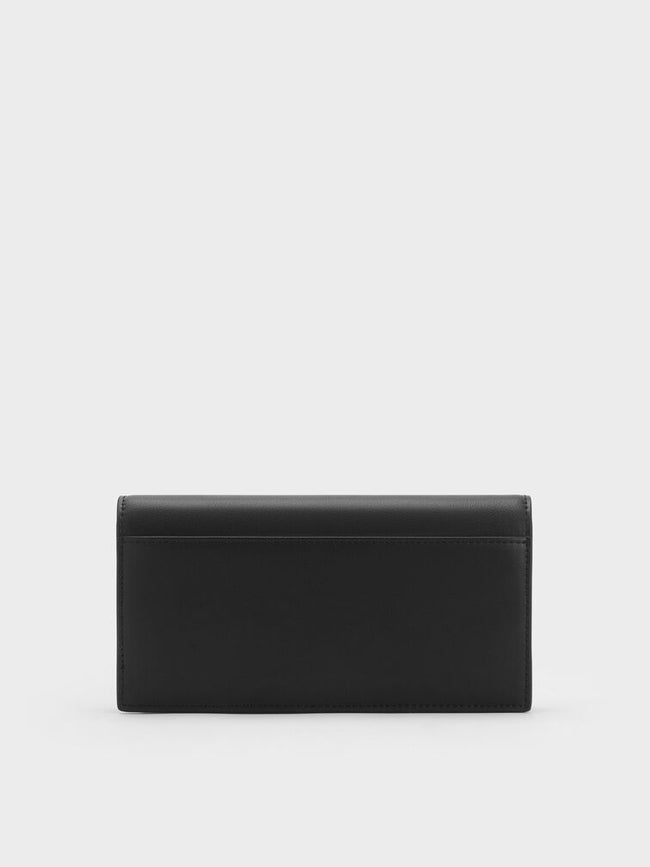 CHARLES & KEITH Women Nasrin Geometric Long Wallet -Noir