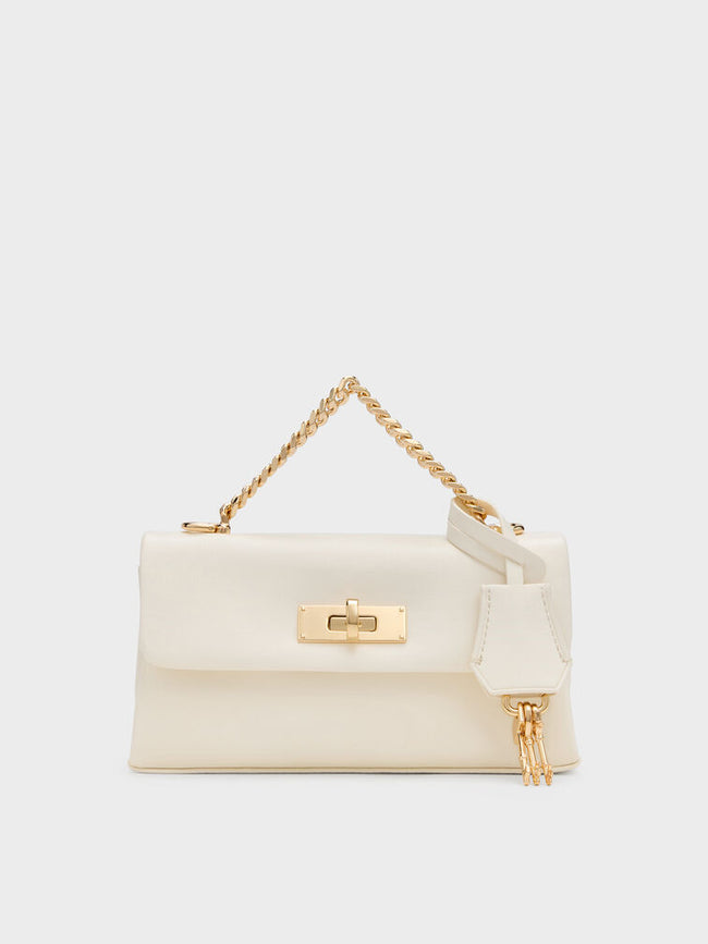 CHARLES & KEITH Women Kerry Wallet On Chain_Cream