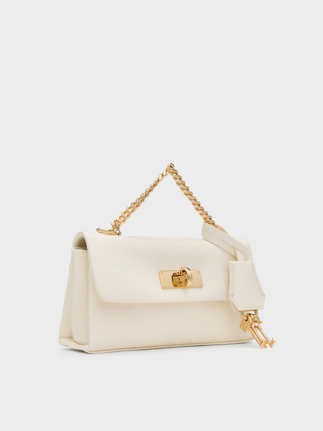 CHARLES & KEITH Women Kerry Wallet On Chain_Cream