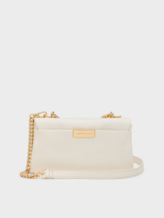 CHARLES & KEITH Women Kerry Wallet On Chain_Cream