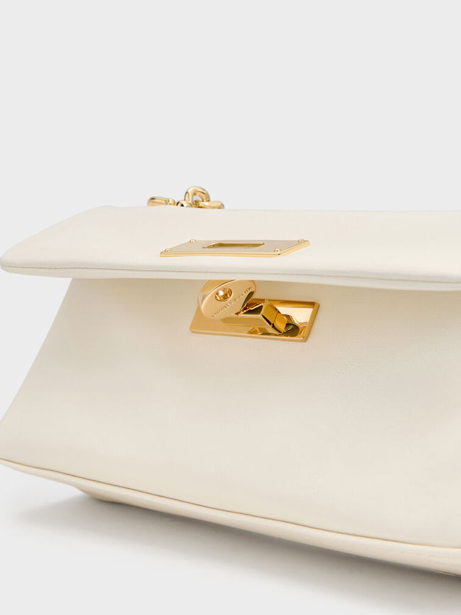 CHARLES & KEITH Women Kerry Wallet On Chain_Cream