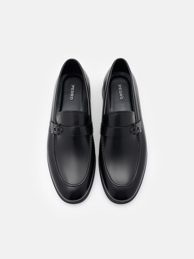 PEDRO Leather Loafers- Black