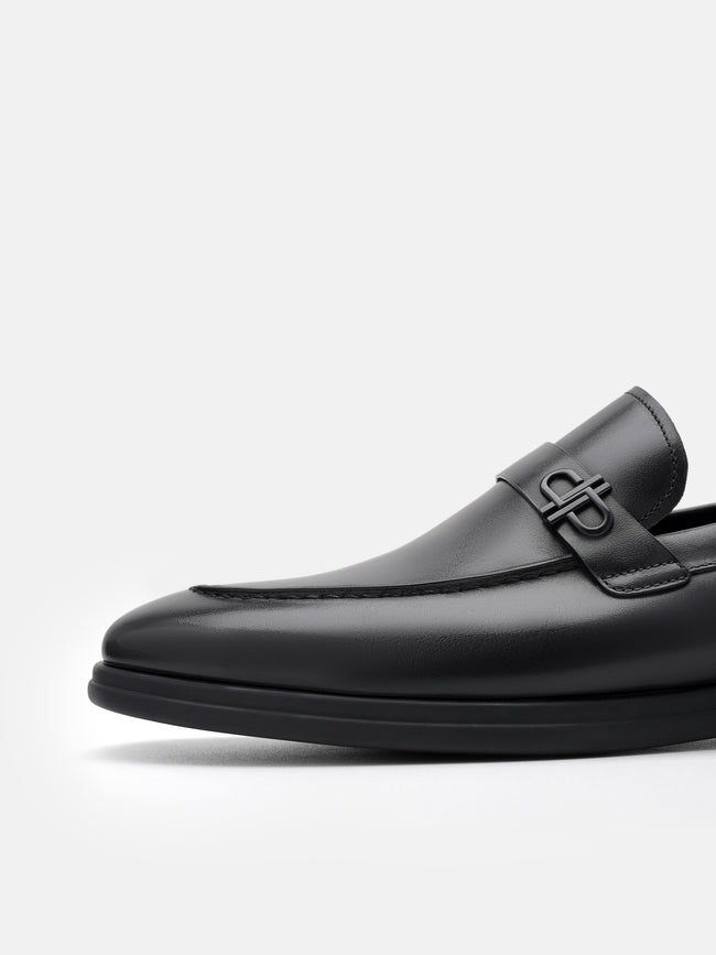 PEDRO Leather Loafers- Black