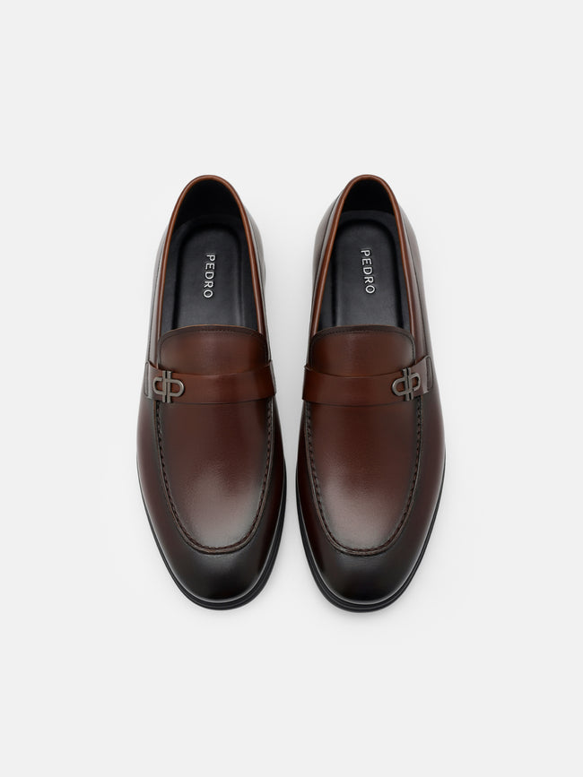 PEDRO Leather Loafers- Brown
