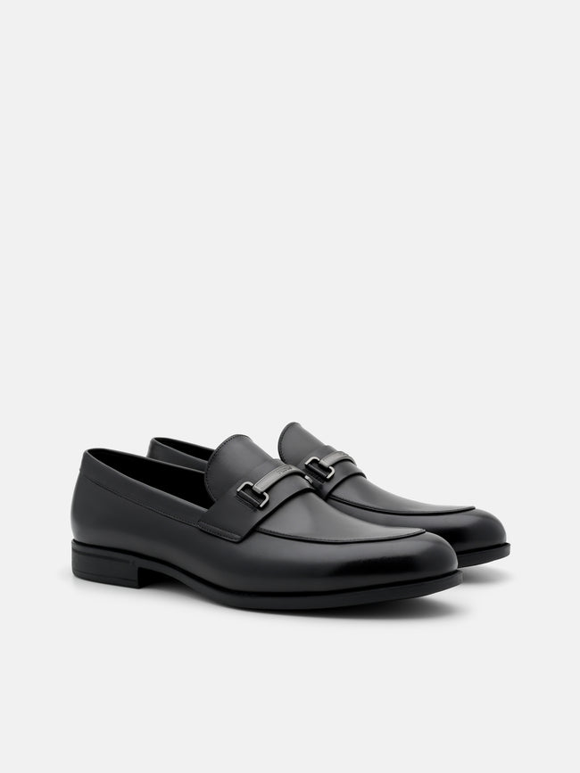 PEDRO Altitude Leather Horsebit Loafers - Black