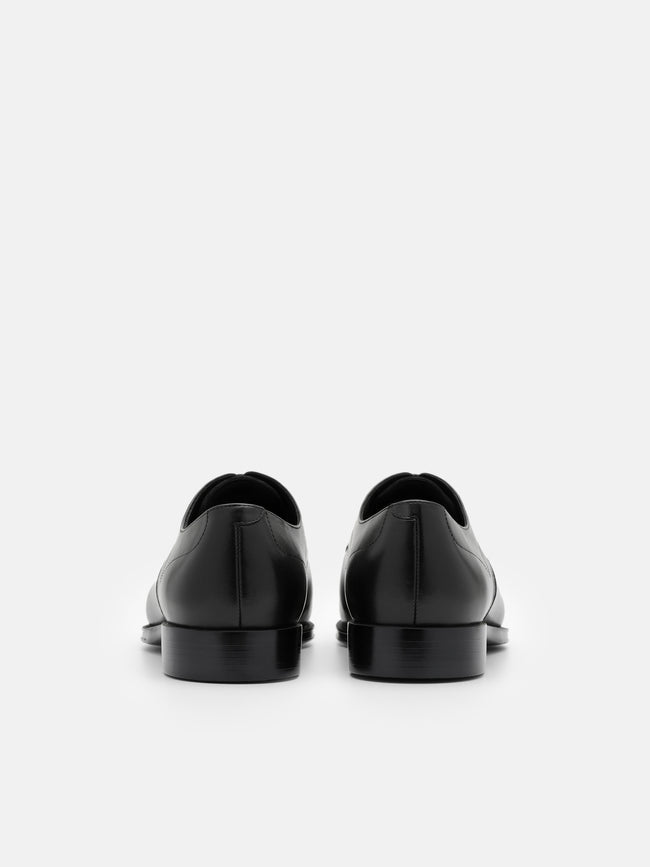 PEDRO Leather Captoe Derby Shoes- Black