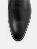 PEDRO Leather Captoe Derby Shoes- Black