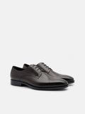 PEDRO Leather Captoe Derby Shoes- Dark Brown