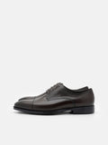 PEDRO Leather Captoe Derby Shoes- Dark Brown