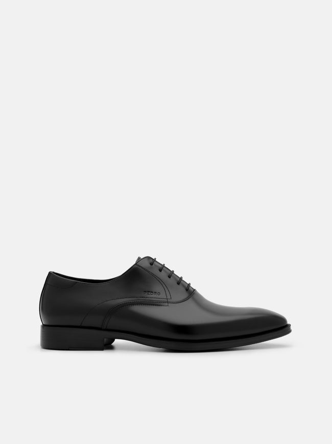 PEDRO Leather Oxford Shoes- Black