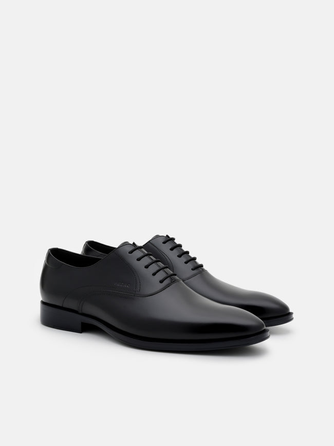PEDRO Leather Oxford Shoes- Black
