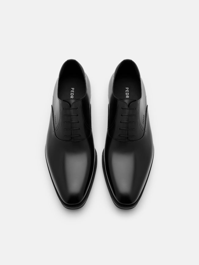 PEDRO Leather Oxford Shoes- Black