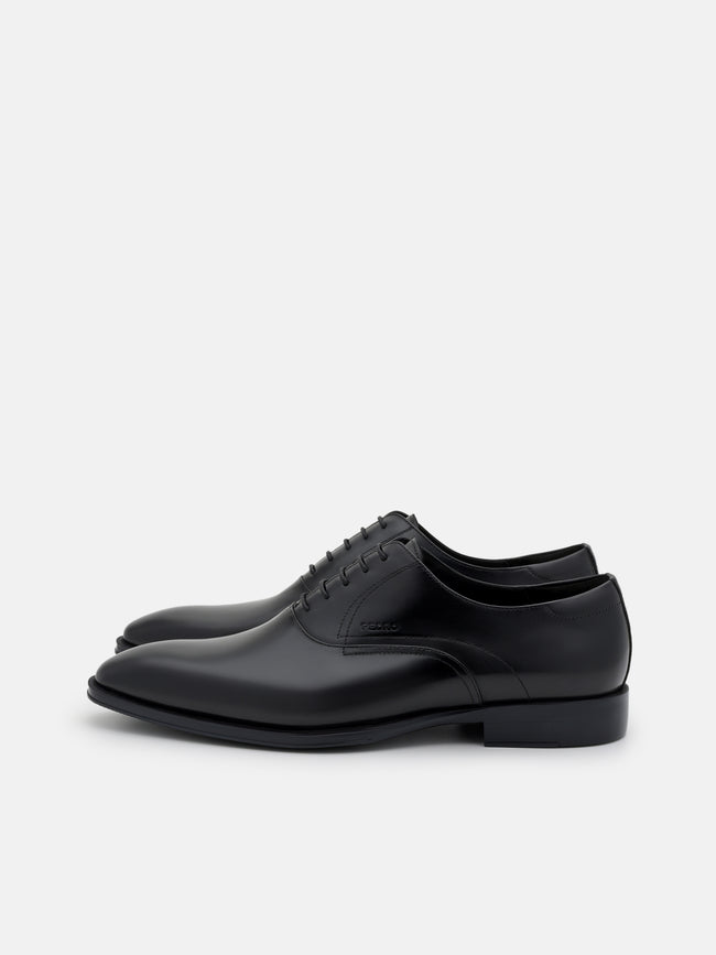 PEDRO Leather Oxford Shoes- Black