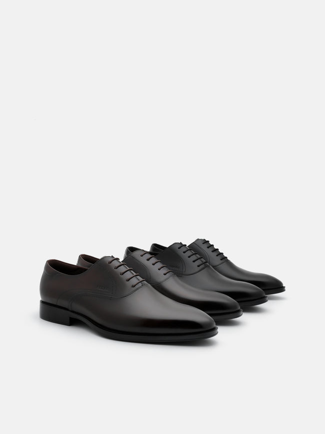 PEDRO Leather Oxford Shoes- Black