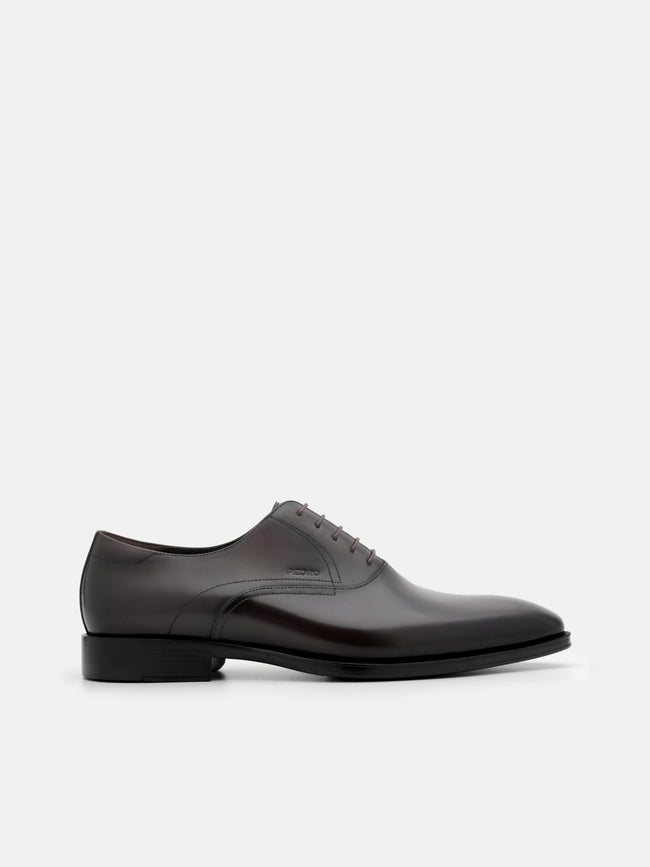 PEDRO Leather Oxford Shoes- Dark Brown