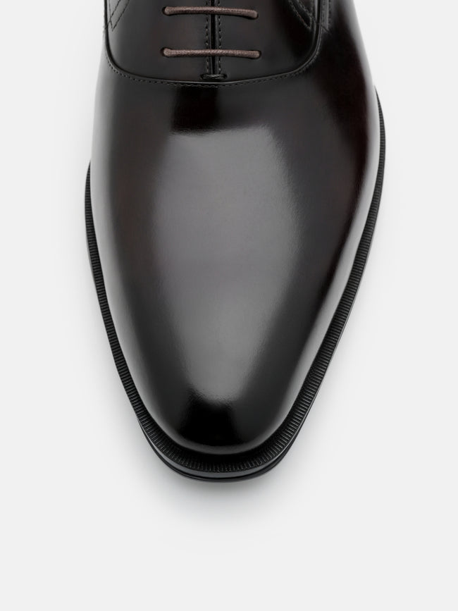 PEDRO Leather Oxford Shoes- Dark Brown