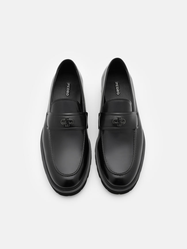 PEDRO Wyatt Leather Loafers  - Black
