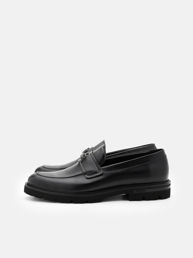 PEDRO Wyatt Leather Loafers  - Black