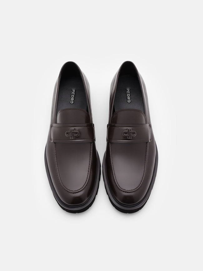 PEDRO Wyatt Leather Loafers  - Dark Brown