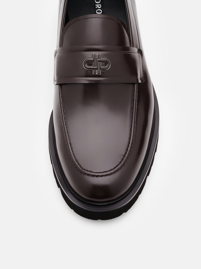 PEDRO Wyatt Leather Loafers  - Dark Brown