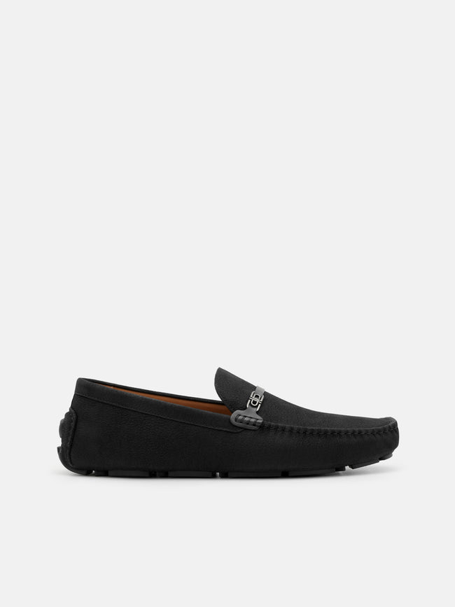 PEDRO Renly Nubuck Driving Shoes -  Black