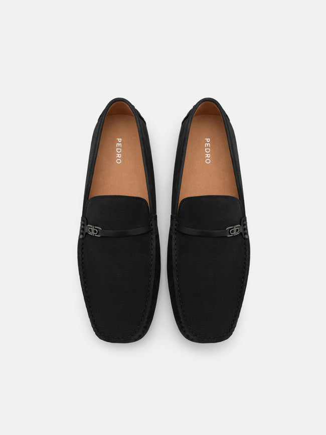 PEDRO Renly Nubuck Driving Shoes -  Black