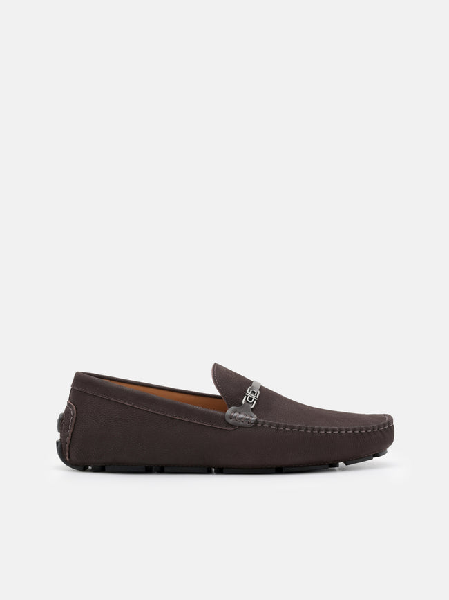 PEDRO Renly Nubuck Driving Shoes -  Dark Brown
