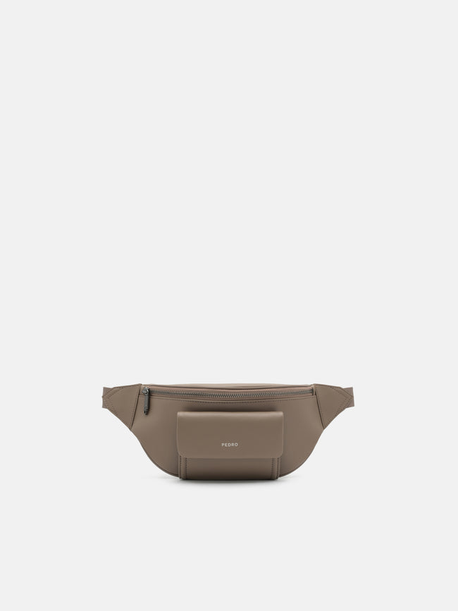 PEDRO Cyrus Leather Belt Bag-Dark Taupe