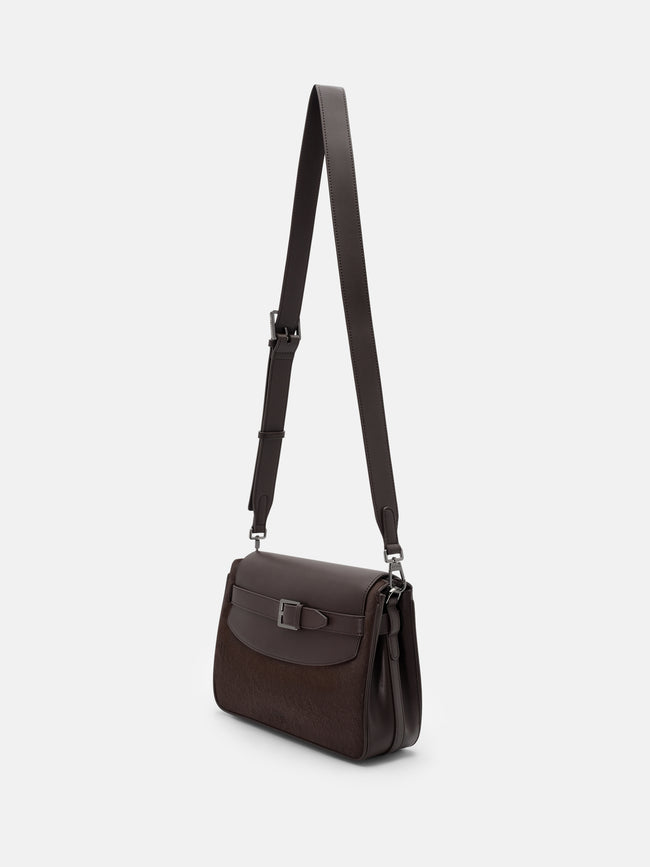 PEDRO Noah Leather Crossbody Bag - Dark Brown