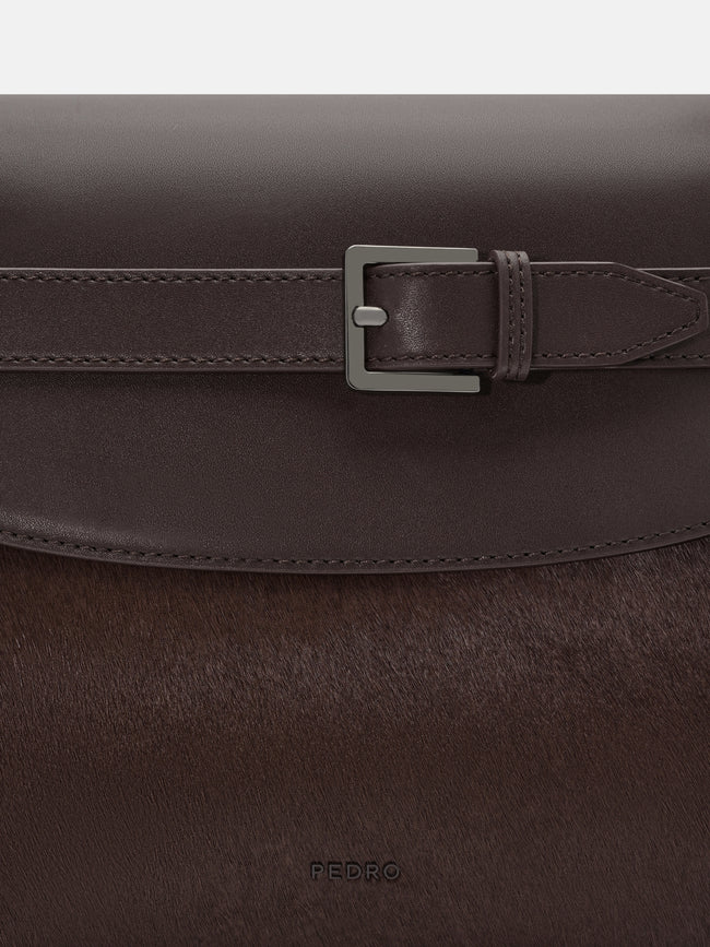 PEDRO Noah Leather Crossbody Bag - Dark Brown