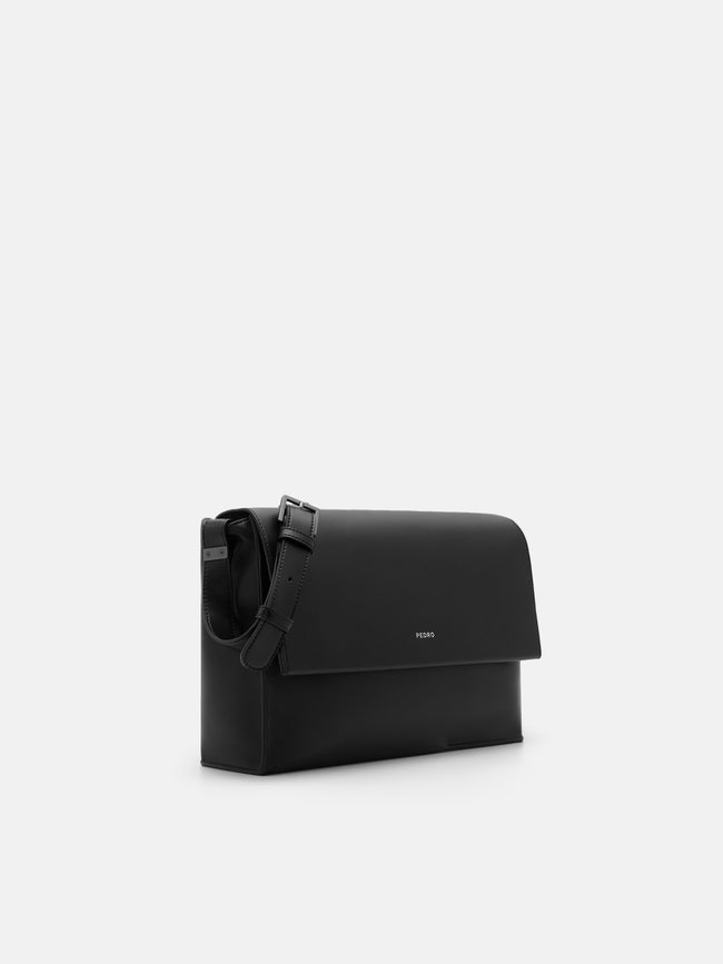 PEDRO Leather Crossbody Bag- Black