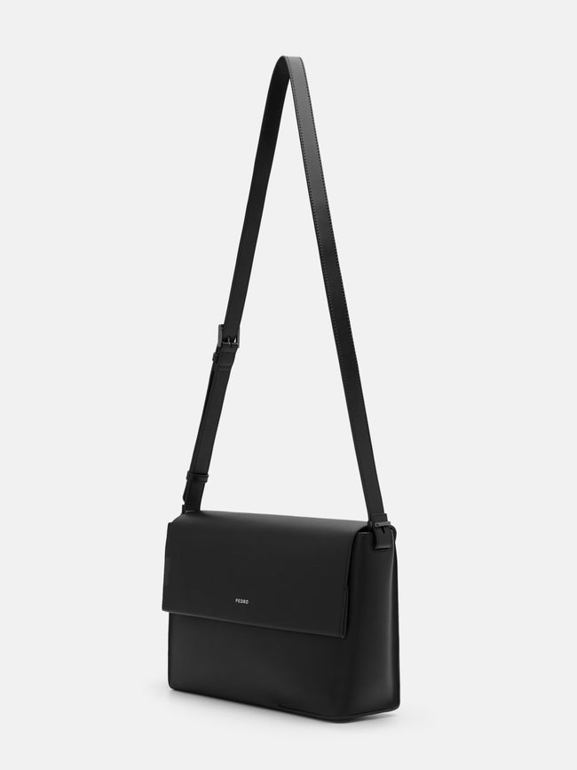 PEDRO Leather Crossbody Bag- Black