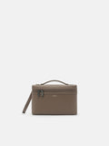 PEDRO Leather Clutch Bag- Dark Taupe