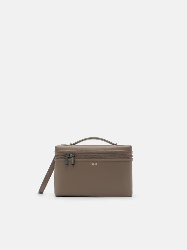 PEDRO Leather Clutch Bag- Dark Taupe