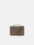 PEDRO Leather Clutch Bag- Dark Taupe