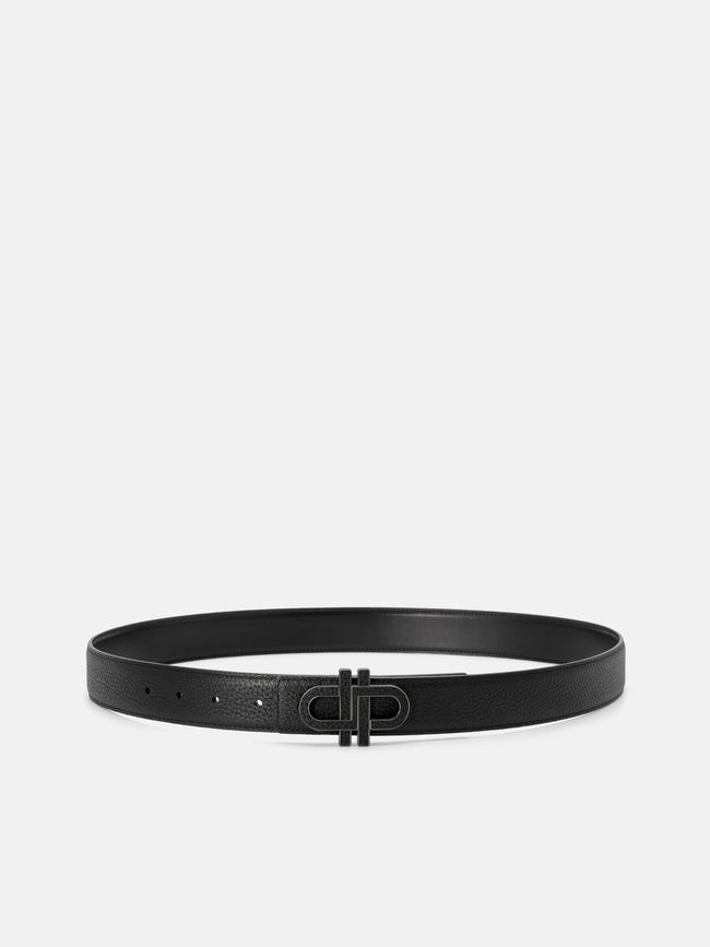 PEDRO Leather Reversible Tang Belt- Black
