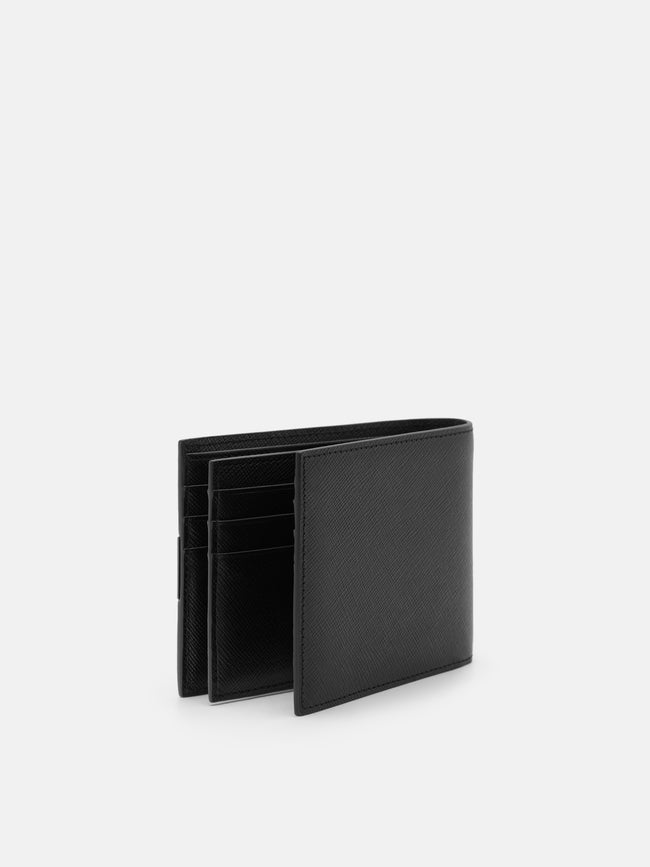 PEDRO Saffiano Leather Bi-Fold Flip Wallet- Black