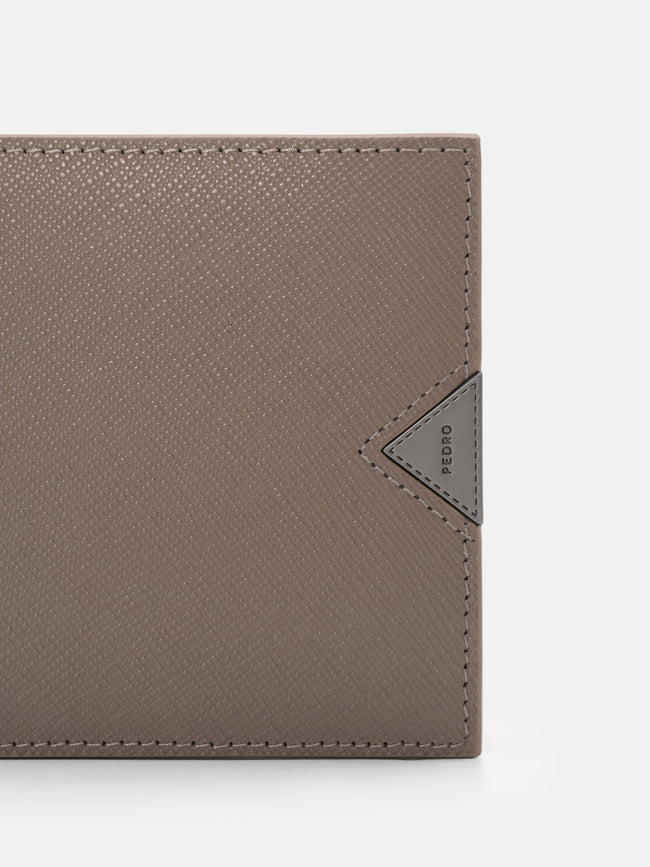 PEDRO Saffiano Leather Bi-Fold Flip Wallet- Dark Taupe