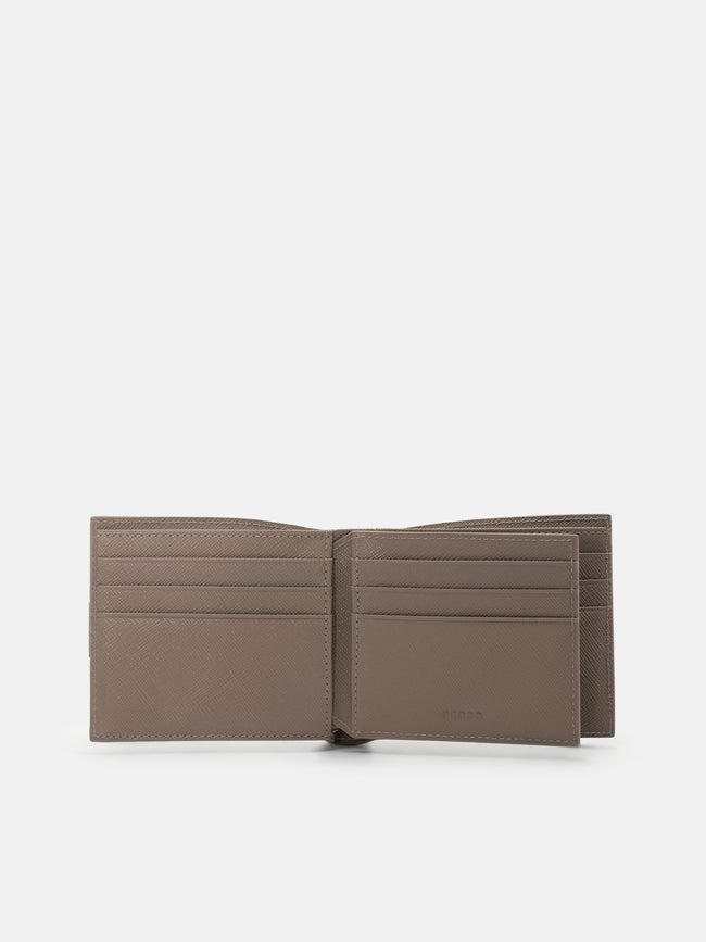 PEDRO Saffiano Leather Bi-Fold Flip Wallet- Dark Taupe