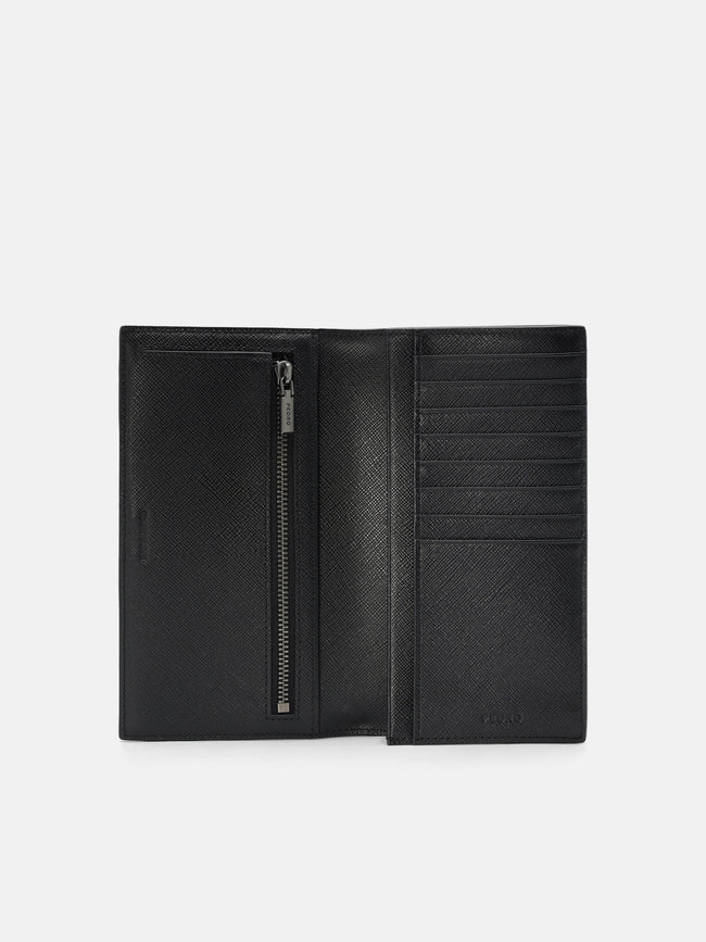 PEDRO Saffiano Leather Long Wallet- Black