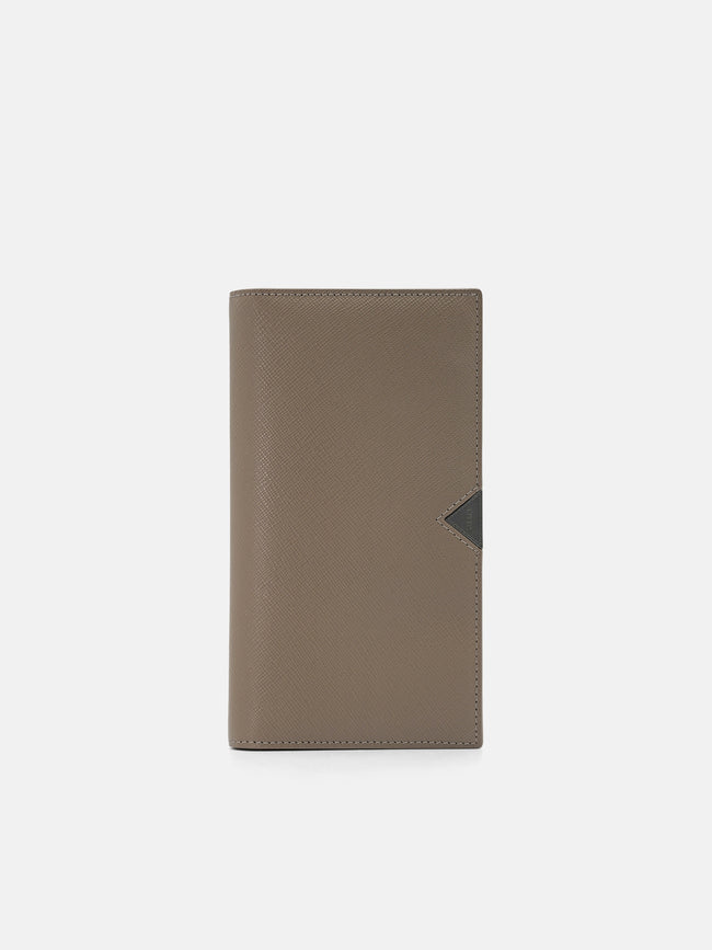 PEDRO Saffiano Leather Long Wallet- Dark Taupe