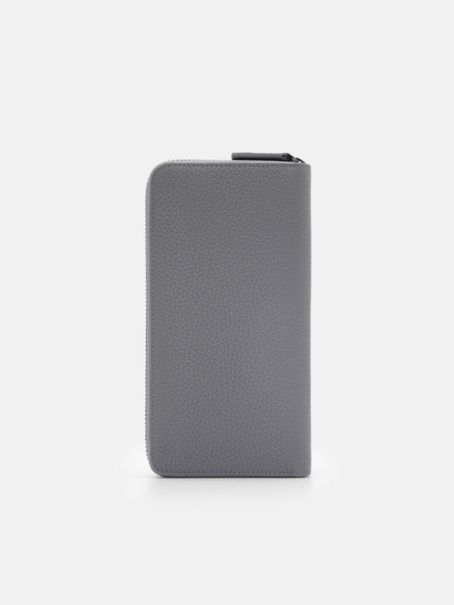 PEDRO Tumbled Leather Long Wallet - Grey Tumble