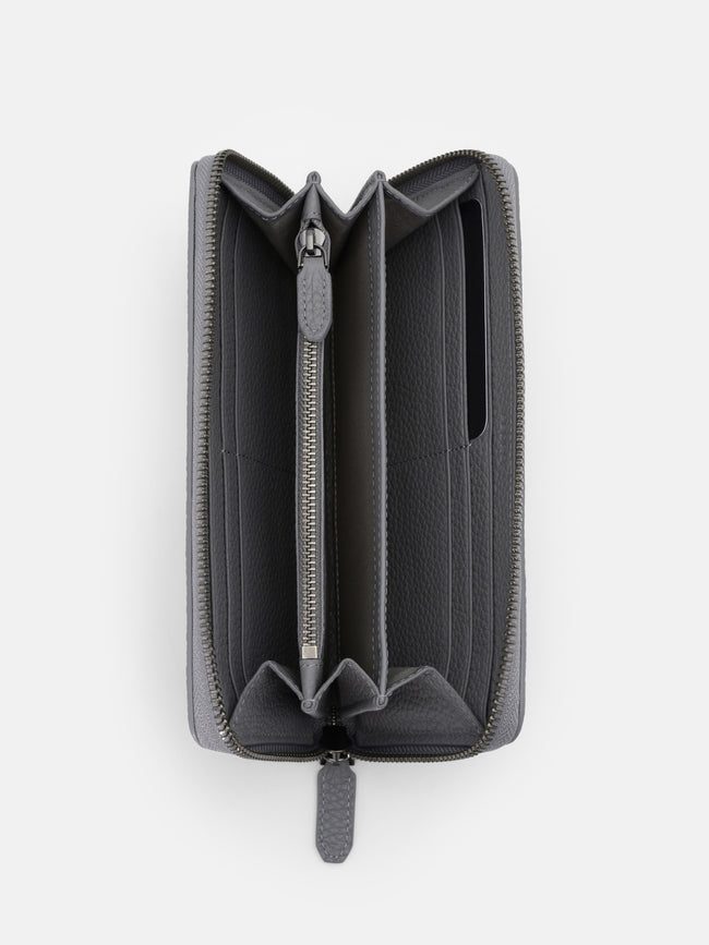 PEDRO Tumbled Leather Long Wallet - Grey Tumble